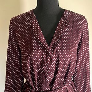 Loft belted print dress